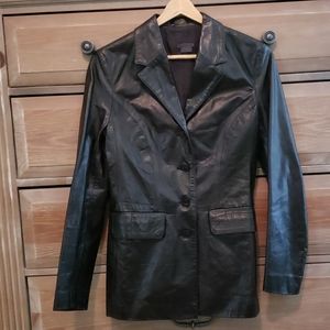 An [inmitation] leather jacket
